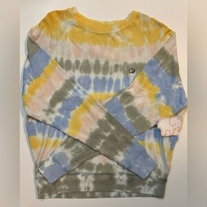 Small Ivory Ella Tie-Dye Crew Neck Sweatshirt